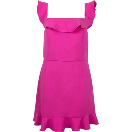 French Connection                                                                                   Frill Bardot Tlrd Dress Short Wild Rosa Größe: 14
