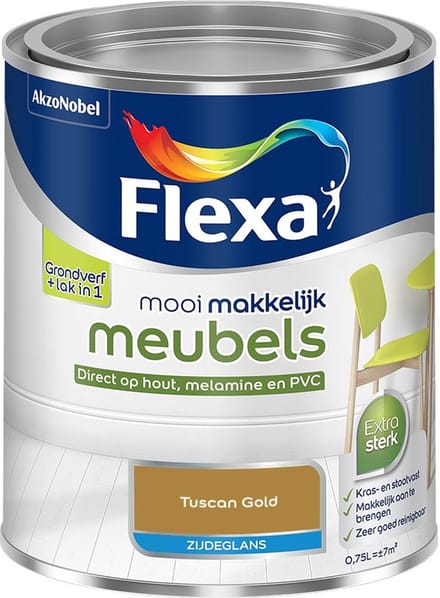 Flexa - Mooi Makkelijk Meubels Zijdeglans - Tuscan Gold - Mengverf - 750 Ml