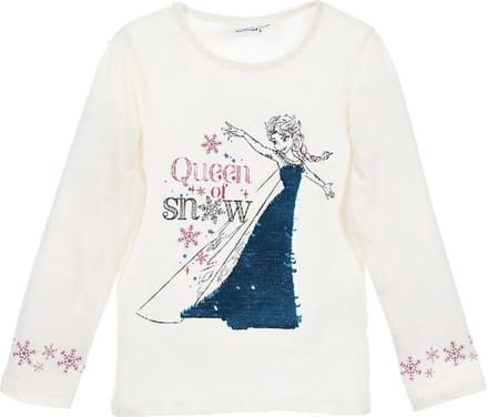 Disney Frozen longsleeve met pailletten off-white Maat 110