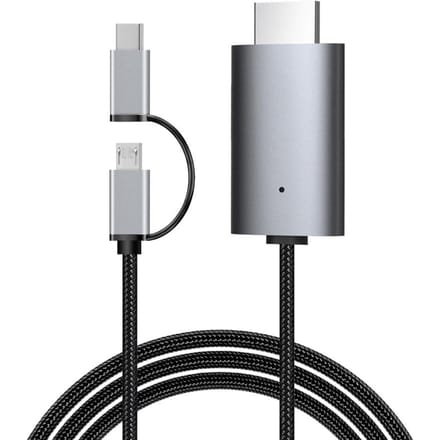 LD39 Micro USB 3.0 Type C naar HDMI-kabel HD 1080P Telefoon naar HDMI-compatibel Android-apparaat naar tv-projectordisplay voor Android-telefoon Tablet naar tv gray