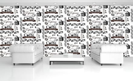 Coffee Pattern Photo Wallcovering