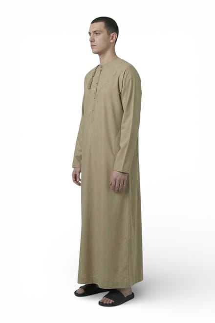 Heren Eid Beige Marokkaanse Jubba Robe Djellaba Ramadan Eid Thobe - HM11