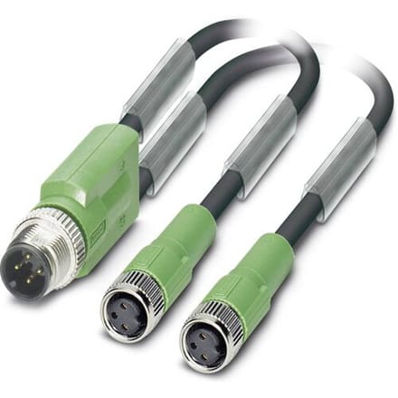 Phoenix Contact 1671344 Sensor/actuator connector, geassembleerd M12 Aantal polen (sensoren): 3 Adapter, Y-vorm 0.60 m 1 stuk(s)