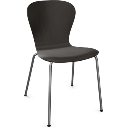 Thonet S 220 Stalen buisstoel - Eiken Zwart (TP 29) gebeitst - chroom