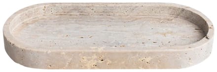 Cinar – ovale schaal – met opstaande rand – 12,5x24,5x2,8 cm – Travertine