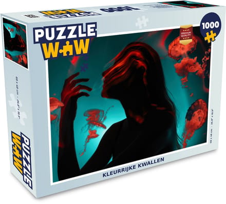 Puzzel Vrouw - Kwal - Rood - Abstract - Legpuzzel - Puzzel 1000 stukjes volwassenen