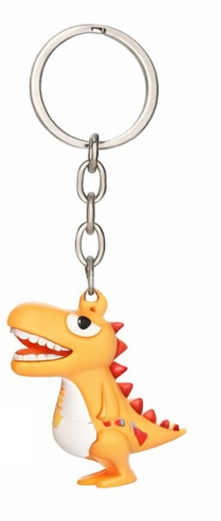 Dino Sleutelhanger 3D – T-Rex Tyrannosaurus Geel – Dinosaurus Tas Accessoire – Sleutelbos