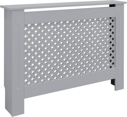 Radiatorhoes grijs 112x19x82 cm MDF honingraatmotief