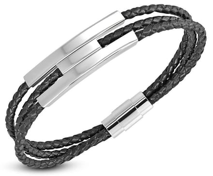 Montebello Armband Calvin D - Leer - 316L Staal - Magnetisch - 9mm - 22cm