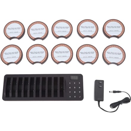 Système de Pager pour 10 Clients 100?Pagers Clients Étanches 240V pour Clinique Hôpital Hôtel Cafés gray