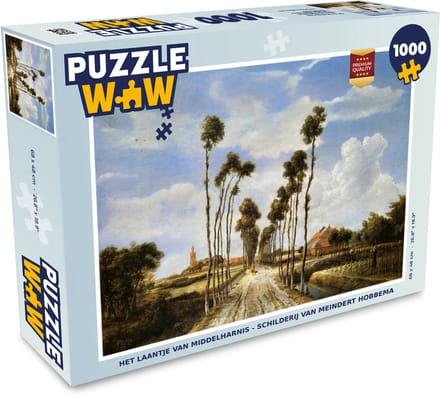 Puzzel Het laantje van Middelharnis - schilderij van Meindert Hobbema - Legpuzzel - Puzzel 1000 stukjes volwassenen