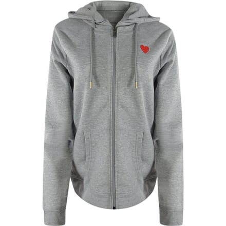 Love Moschino Small Red Heart Logo Grey Zip Hoodie