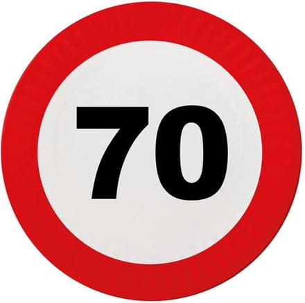 Feestbordjes 70 jaar stopbord