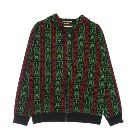 Heerlijk lichtgewicht sweatshirt met capuchon en capuchon voor heren, jacquard en capuchon met rits, multi