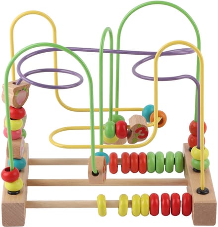 Houten Kralen Doolhof - Telraam Speelgoed - Interactief Leren - Duurzame Constructie - 22 x 20.5 cm - Multicolor
