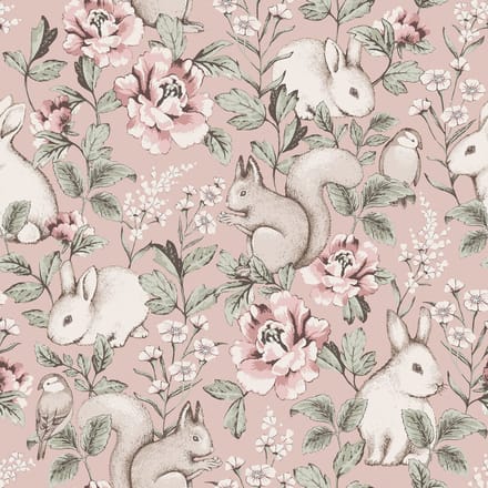 Boråstapeter Vliesbehang 7476 - Newbie2 - Botanisch Roze - 53cm x 10.05m