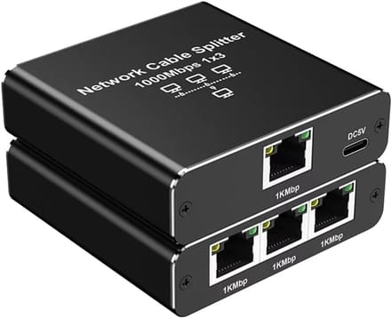 Ethernet Adapter - LAN Internet Splitter - Netwerk Uitbreiding - 1 tot 3 Poorten