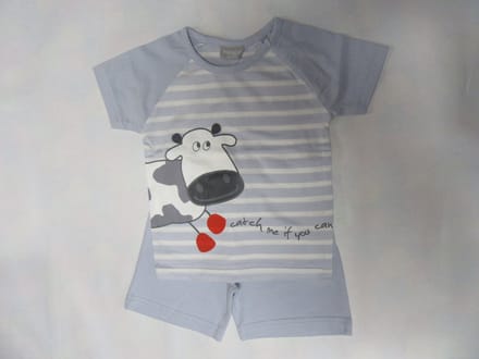 Wiplala - Zomer pyjama - Jongen - Blauw - Koe - 6 maand  68