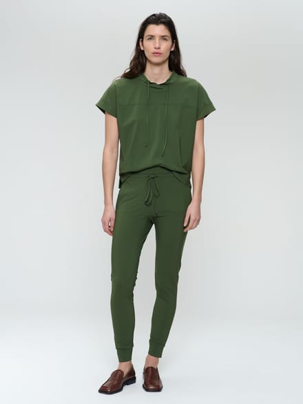 John stretch technical jersey pants | Oliva green - Oliva green / XS