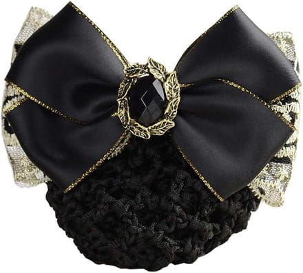 Zwarte Haarclip met Strik en Scrunchie Klem voor Dames & Meisjes
