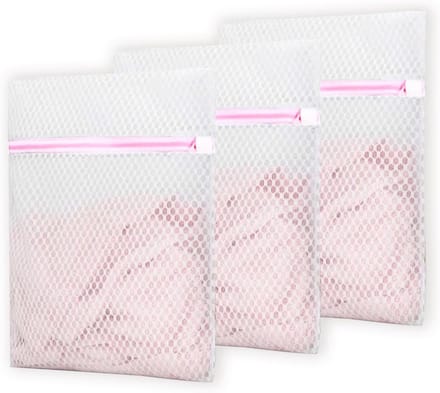 Set van 3 Herbruikbare Mesh Waszakken met Ritsen, 12"x16" voor Delicate Kleding, Ondergoed en Reizen