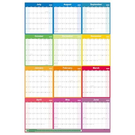 Jaarlijkse Wandkalender 2025-2026 - XL Planner met Dikte Papier voor Notities