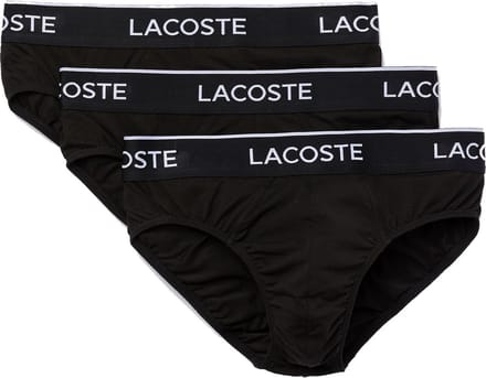 Lacoste Zwarte Heren Slips Casual Briefs Zwart 3-Pack - Maat M
