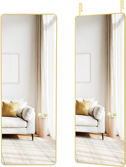 SONGMICS - Spiegel - Spiegel staand - Wand- of Deurmontage - Aluminiumlegering Frame