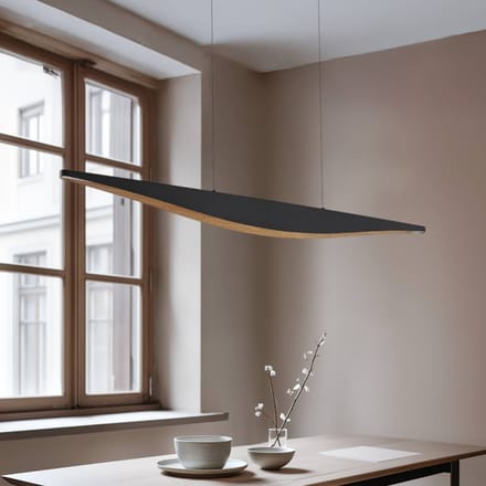 Lucande LED hanglamp Clavit, zwart, 140 cm, dimbaar