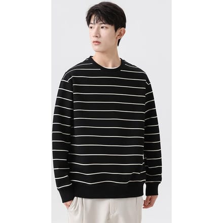 Pull rayé Homme Automne Américain Rétro Lâche Veste Décontractée 7XL black