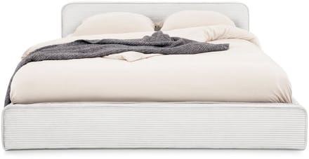 Gestoffeerd bed CURSIO 140x200 cm met lattenbodem – Off-White