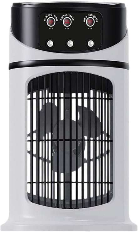 Draagbare Air Cooler - Ventilator Bevochtiger - Persoonlijke Verkoeling - 7 Kleuren LED - 16.5 cm Hoog - Wit