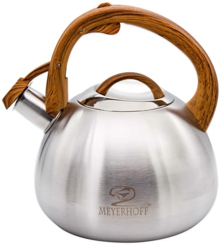 Fluitketel 3 Liter – Fluitketel Inductie RVS – Mat Grijs – Houtlook Handgreep – Gas
