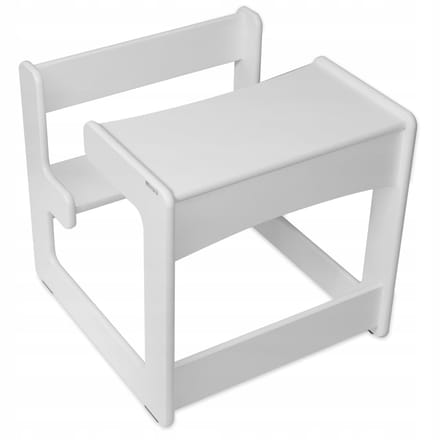 MUVV - Kinderbureau met kindertafel NOBO - 50x50x55 cm - Eendelig - Afgeronde randen - Gemaakt van MDF - Wit