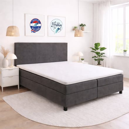 24-Bedding - Hoeslaken Topper - 80x200 cm - Wit - Verkoelend 100% Percaline Katoen