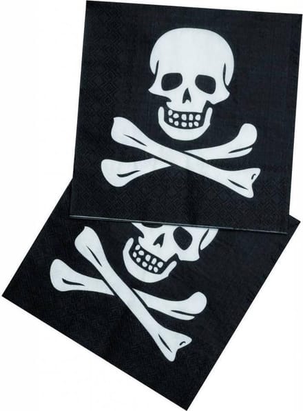 Piraten Servetten Doodshoofd - 12 stuks