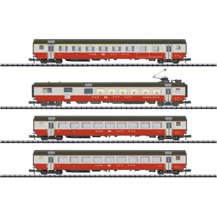 MiniTrix 18720 N set van 4 personenrijtuigen Swiss Express van de SBB Set 1