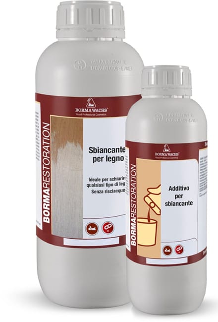 Borma Wachs houtbleekmiddel - 2-componenten - 1 liter en 500ml - voor lichte houtsoorten