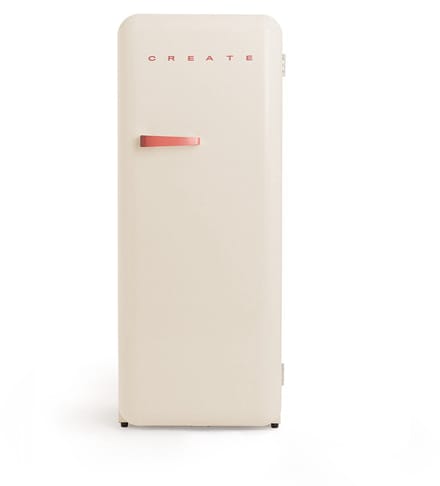 CREATE - Koelkast in retrostijl - Gebroken wit - Handvat Terracotta - FRIDGE RETRO 281L