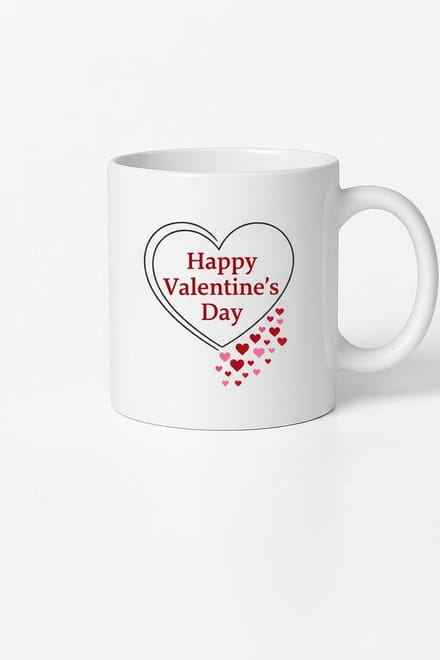 Valentijnsdag Mok 'Happy Valentine's Day' met Hartjes Design | Liefdevol Cadeau