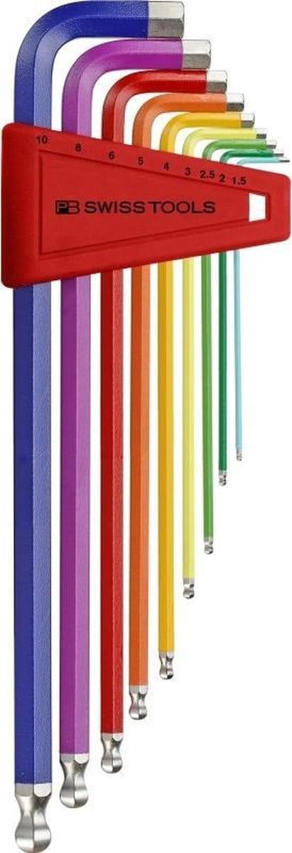 PB Swiss Tools Kogelkop-Inbussleutelset Gekleurd - PB 212.LH-10 RB - 9-delig