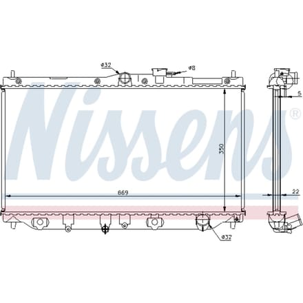 Radiator, motorkoeling NISSENS 62279A