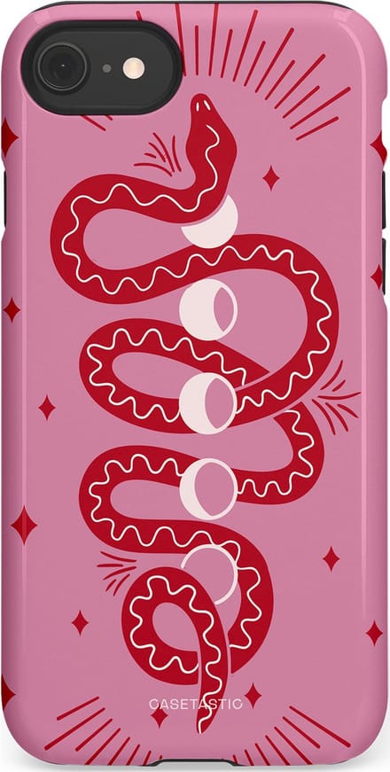 Casetastic hoesje geschikt voor Apple iPhone SE / Apple iPhone 7 / Apple iPhone 8 - Dubbellaagse bescherming - Eclipseslang - Fashion Case - Lila Koraal