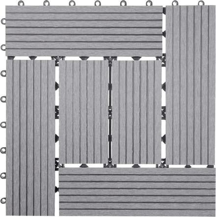 WPC hout vloertegel 11 stuks (grijs 2)