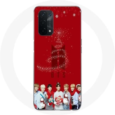 Coque pour Oppo A54 5G BTS Bangtan Garçons Fond Rouge Cadeau de Noël 2023