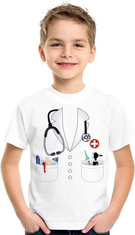 Dokter kostuum wit shirt voor kinderen - Hulpdiensten verkleedkleding 146/152