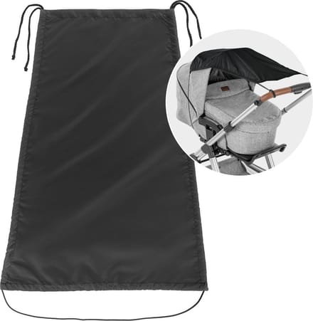 Zonnescherm kinderwagen universeel - Zonnedoek buggy - Bambino zwart