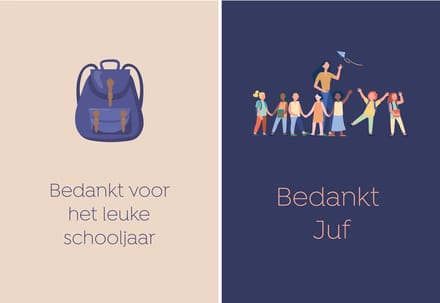 Fabrique a la carte - Wenskaarten - Bedankt juf - 14 stuks