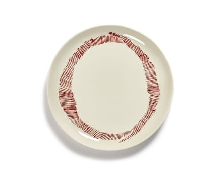 Serax Feast Bord M - Set - wit / Stripes Rood
