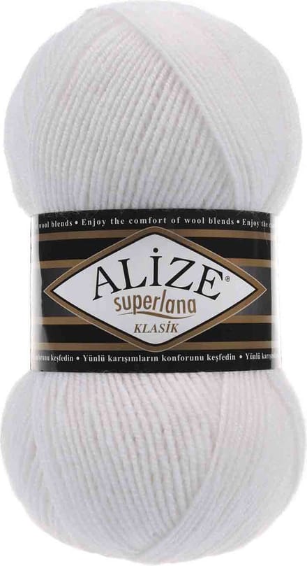 Alize Superlana Klasik White 55 Pakket 5 Bollen 500 Gram
